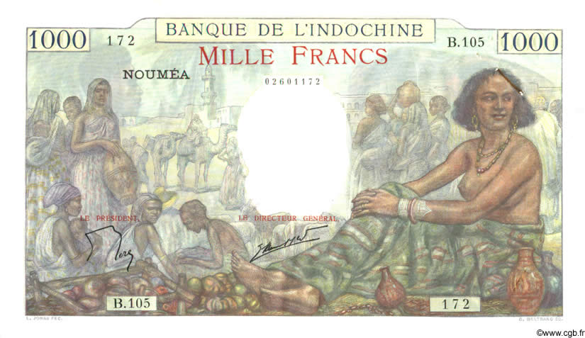 1000 Francs NOUVELLE CALÉDONIE  1963 P.43d SUP