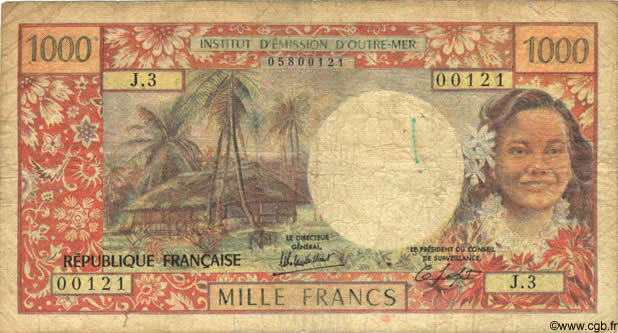 1000 Francs NEW CALEDONIA  1983 P.64 VG