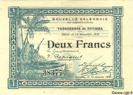 2 Francs NOUVELLE CALÉDONIE  1919 P.35b TTB+