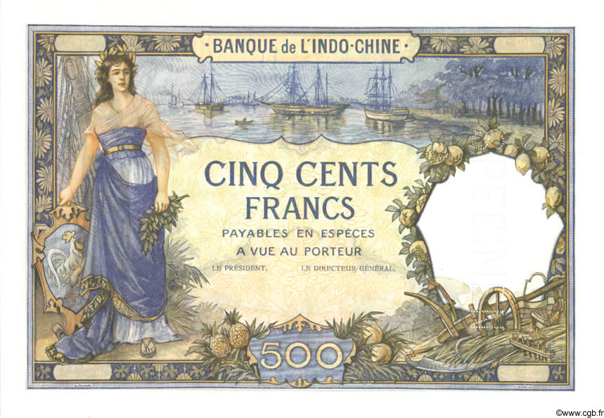 500 Francs Épreuve TAHITI  1923 P.13bs NEUF