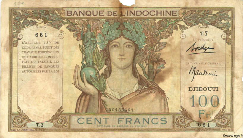 100 Francs  DJIBOUTI  1931 P.08 M