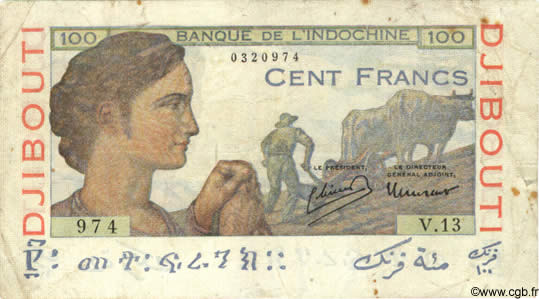 100 Francs DJIBOUTI  1946 P.19A B