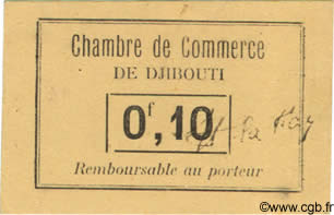 0,10 Franc DJIBUTI  1919 P.22 FDC