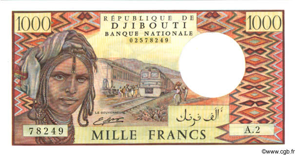 1000 Francs YIBUTI  1988 P.37b FDC