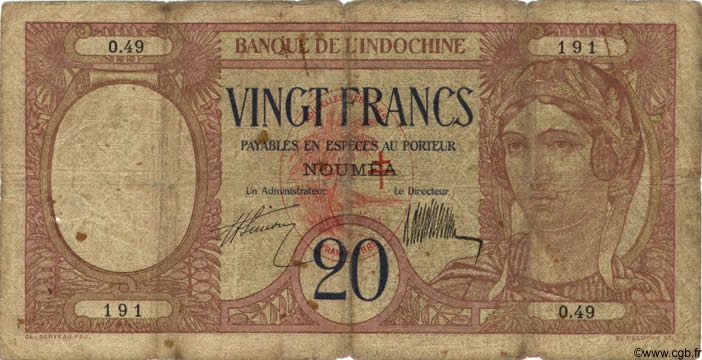 20 Francs NEUE HEBRIDEN  1941 P.06 GE
