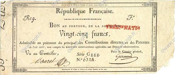 25 Francs FRANCE  1798 Laf.215a VF