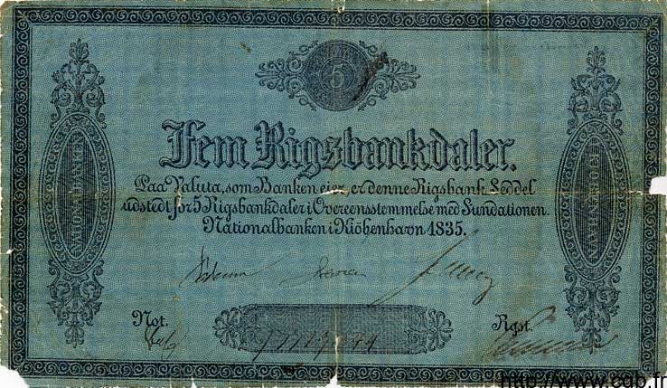 5 Rigsbankdaler DENMARK  1835 P.A58 F