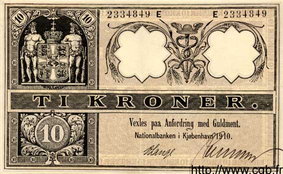 10 Kroner DANEMARK  1910 P.007 SUP+