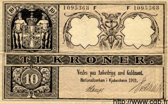 10 Kroner DINAMARCA  1911 P.007 MBC