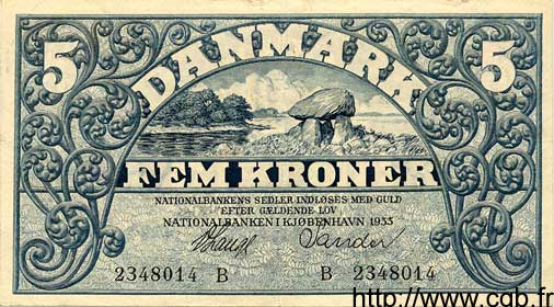 5 Kroner DANEMARK  1933 P.025 SUP
