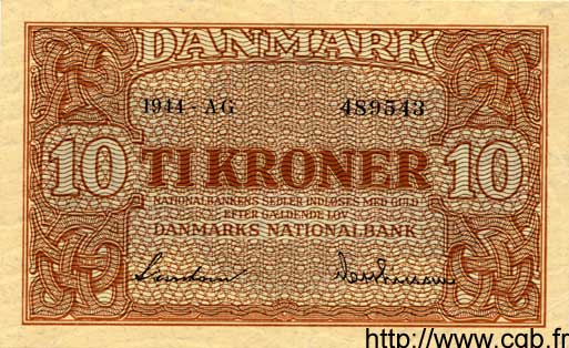 10 Kroner DENMARK  1944 P.036a XF
