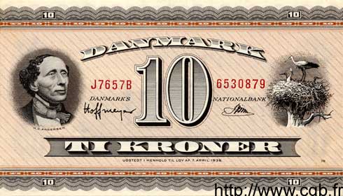 10 Kroner DANEMARK  1965 P.044f pr.NEUF