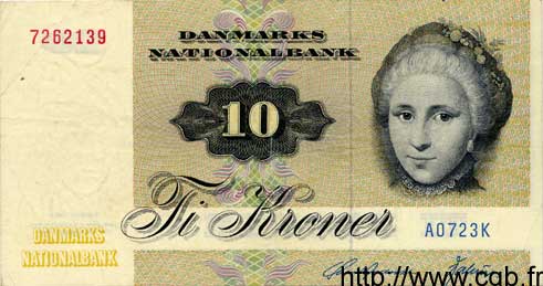 10 Kroner DANEMARK  1972 P.048a TTB+