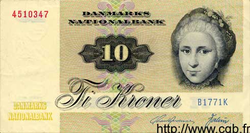 10 Kroner DINAMARCA  1977 P.048c EBC