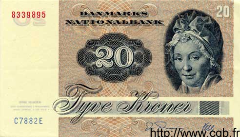 20 Kroner DINAMARCA  1988 P.049 EBC