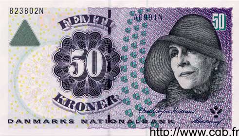 50 Kroner DÄNEMARK  1999 P.055 ST