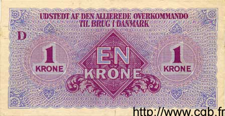 1 Krone DANEMARK  1945 P.M02 SUP