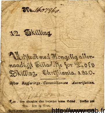 12 Skilling NORVÈGE  1810 P.A11 TB