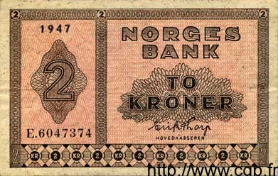 2 Kroner NORVÈGE  1947 P.16b TTB
