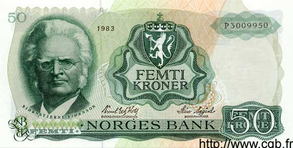 50 Kroner NORWAY  1983 P.37d UNC