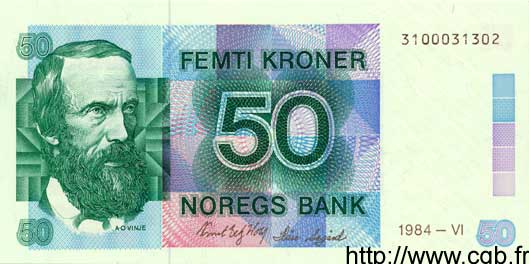 50 Kroner NORVÈGE  1984 P.42a NEUF