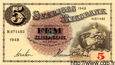 5 Kronor SUÈDE  1948 P.33ae NEUF