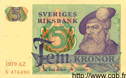 5 Kronor SUÈDE  1979 P.51d UNC-