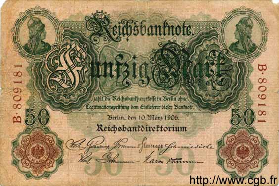 50 Mark GERMANIA  1906 P.026a q.MB