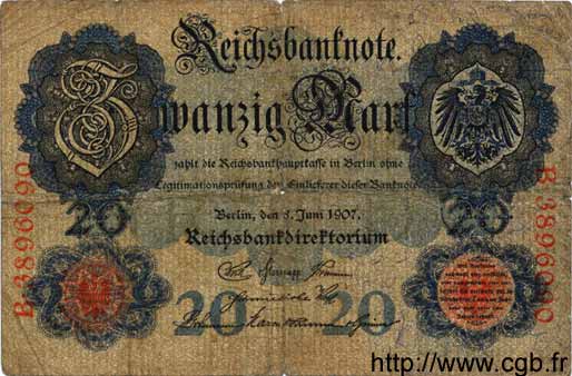 20 Mark GERMANY  1907 P.028 G