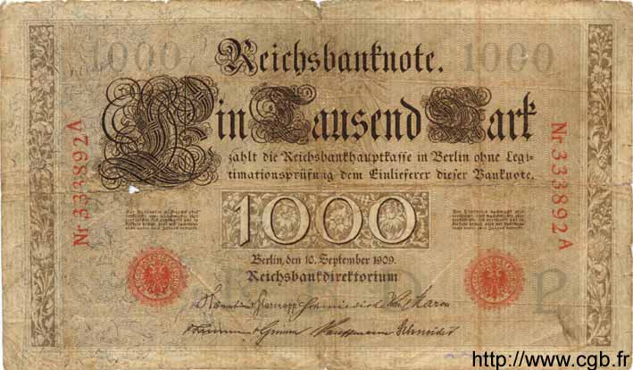 1000 Mark GERMANY  1909 P.039 G