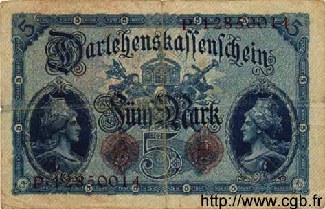 5 Mark GERMANY  1914 P.047c F