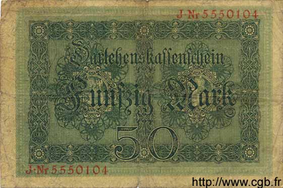 50 Mark GERMANY  1914 P.049b G