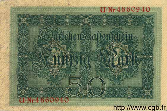 50 Mark GERMANY  1914 P.049b XF