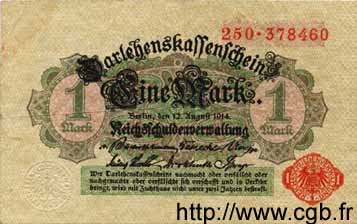 1 Mark GERMANY  1914 P.050 F
