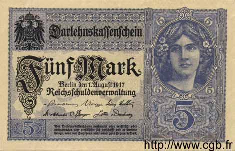 5 Mark ALEMANIA  1917 P.056b EBC