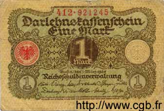 1 Mark GERMANY  1920 P.058 VG