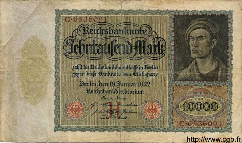 10000 Mark GERMANIA  1922 P.070 B