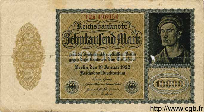 10000 Mark GERMANY  1922 P.072 G