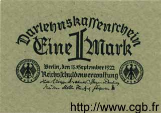 1 Mark GERMANY  1922 P.061a AU
