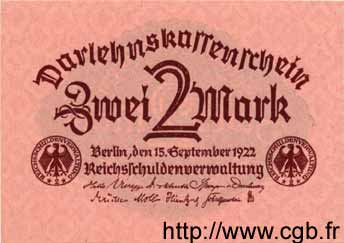2 Mark DEUTSCHLAND  1922 P.062 fST+