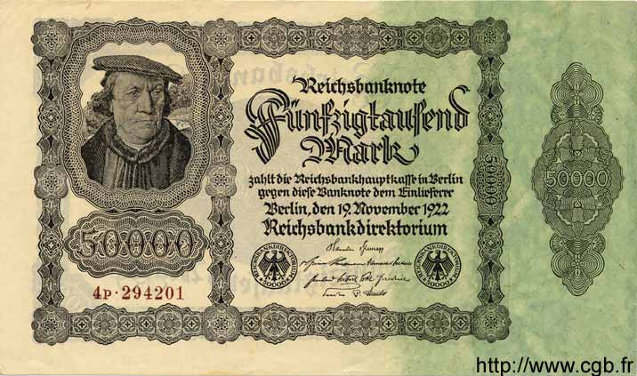 50000 Mark ALLEMAGNE  1922 P.079 pr.NEUF