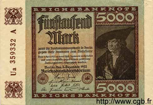 5000 Mark ALEMANIA  1922 P.081b EBC