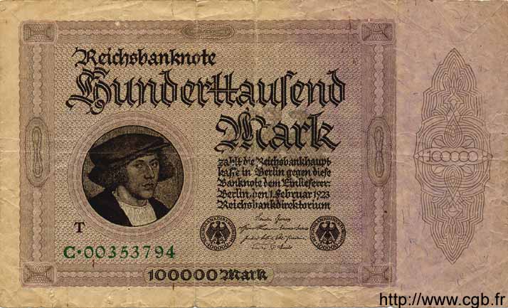 100000 Mark GERMANIA  1923 P.083c B