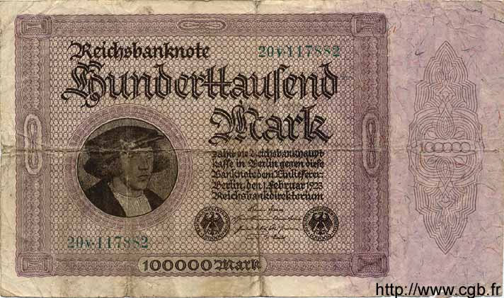 100000 Mark GERMANIA  1923 P.083var B