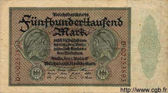 500000 Mark GERMANIA  1923 P.088a MB