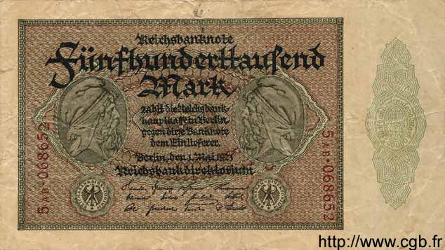 500000 Mark GERMANIA  1923 P.088b B