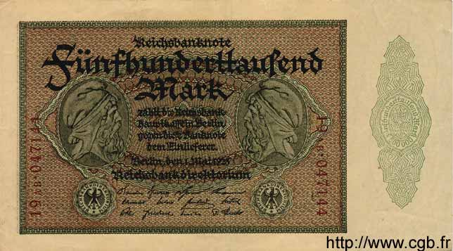 500000 Mark GERMANY  1923 P.088b XF