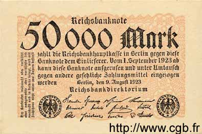 50000 Mark GERMANIA  1923 P.099 q.FDC