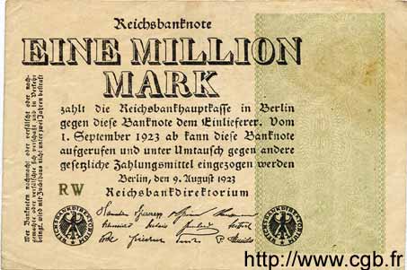 1 Million Mark DEUTSCHLAND  1923 P.102a fS