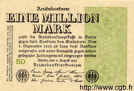 1 Million Mark ALLEMAGNE  1923 P.102b TTB